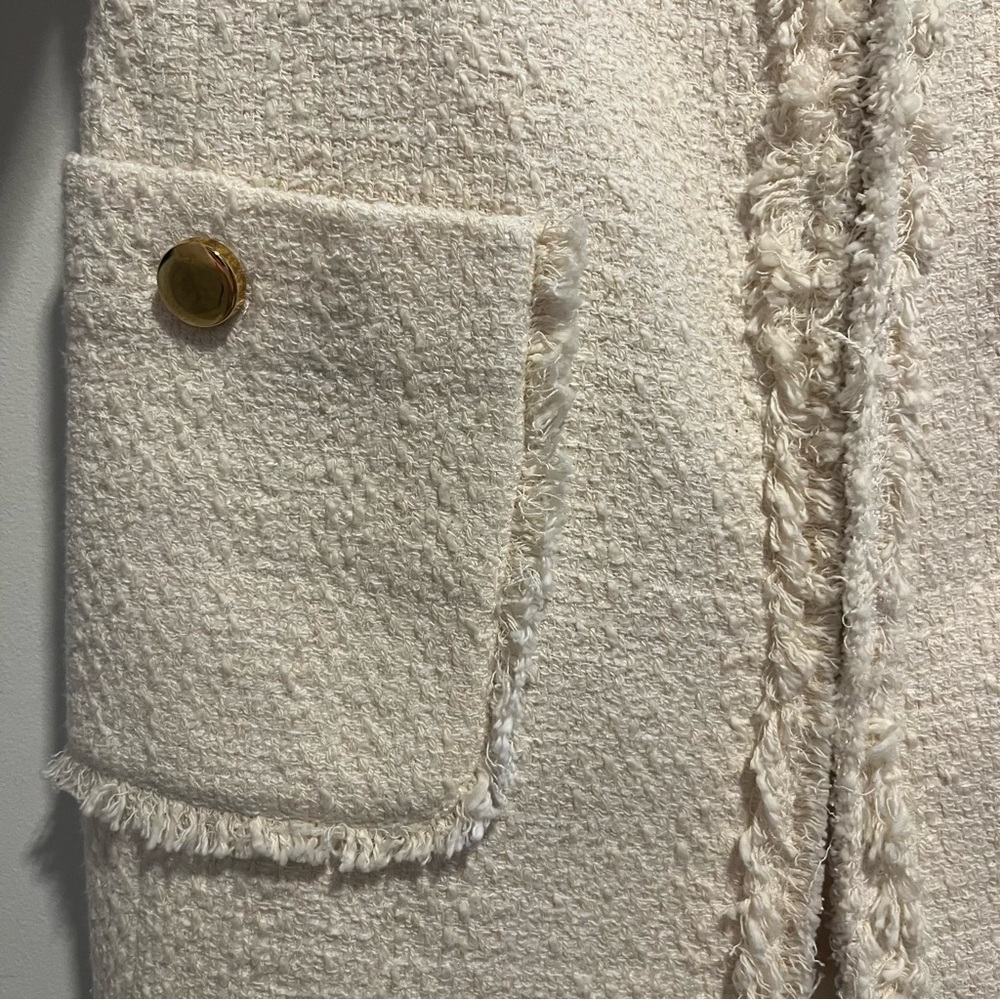Zara Basic Collection Classic Ivory Tweed Jacket - Picture 6 of 16